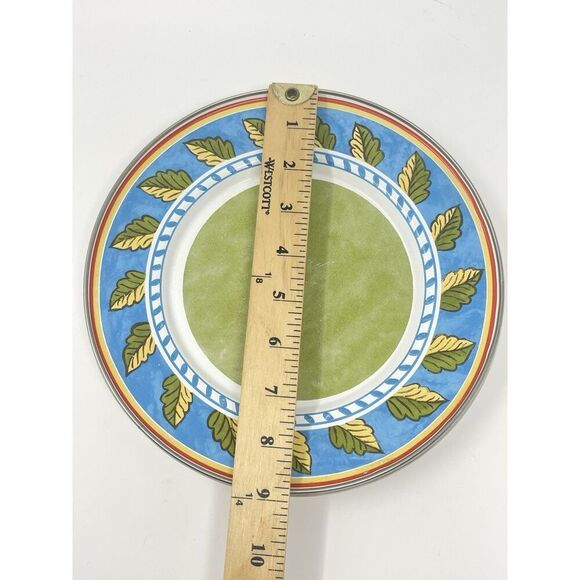 Formation Tuscan Summer Green Blue Enamelware Metal 9” Salad Plates Set Of 5 - Picture 2 of 6